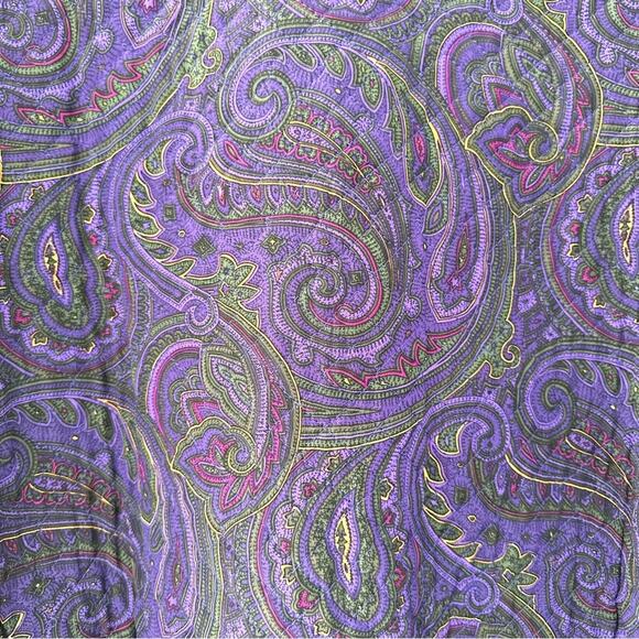 Linda Allard Ellen Tracy Purple Paisley Silk Quilted Vintage Rope Trim Jacket M - Picture 8 of 14